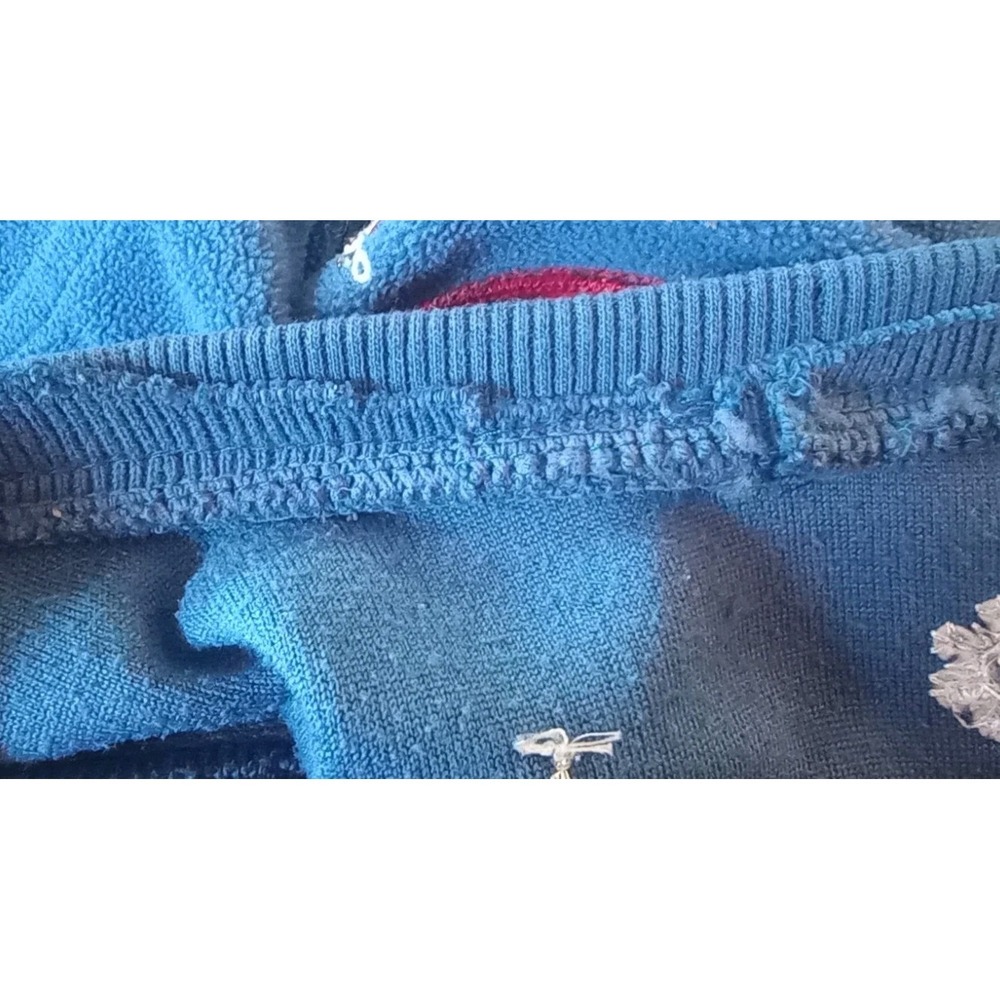 Vintage Alfred Dunner Sweatshirt Bunnies Ice Skating Grandmacore Blue Medium - Picture 6 of 6